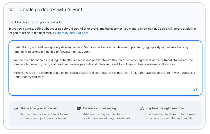 google ads ai brief